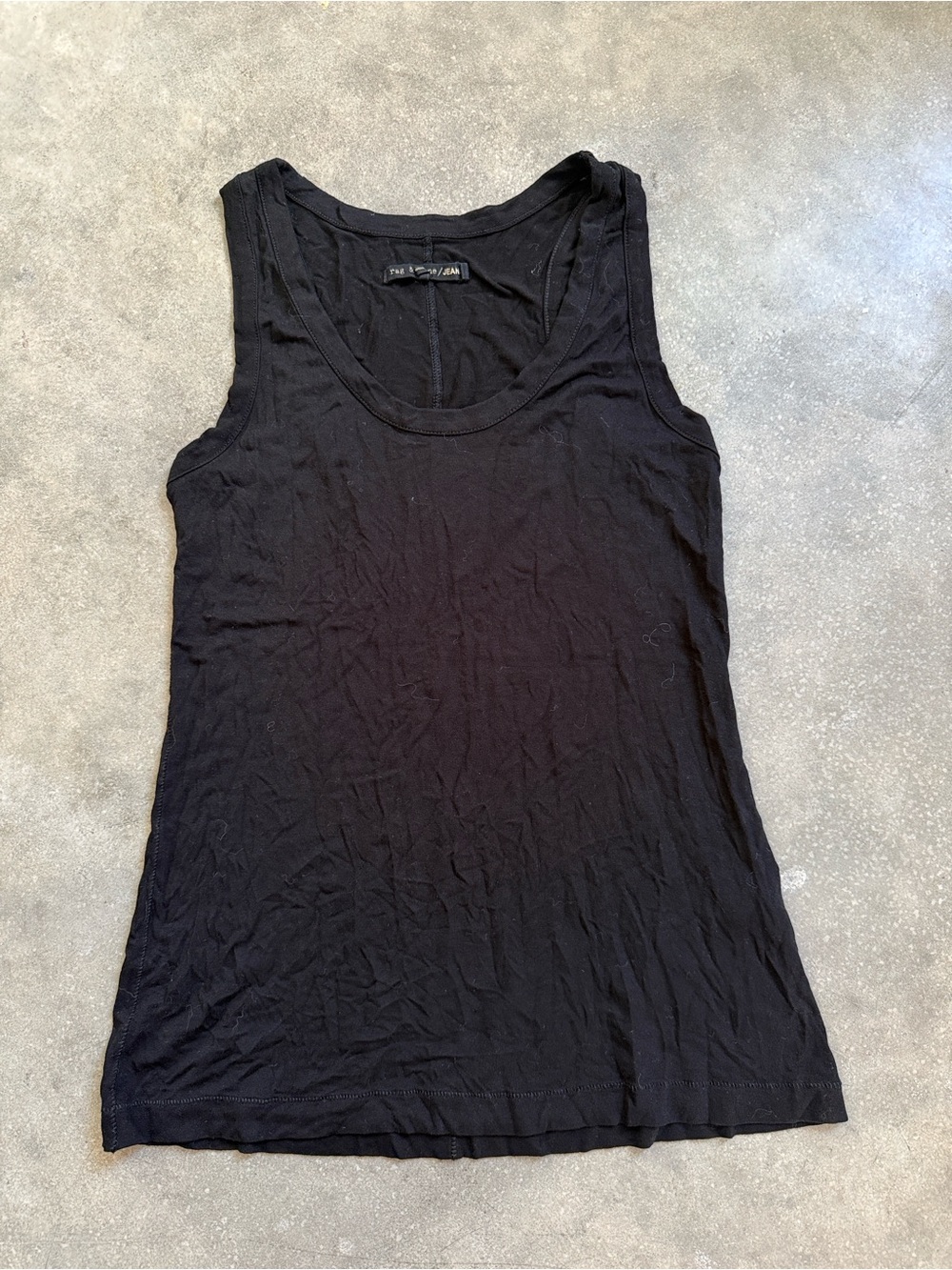 Black Ribbed Tank Top - Women